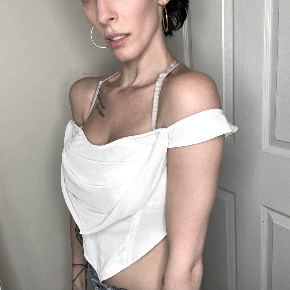 White Cottagecore Crop Top